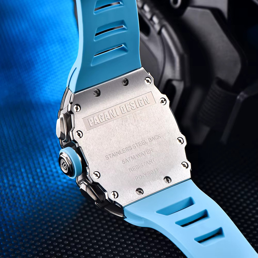 PAGANI DESIGN Armbanduhr, Quarz, Edelstahl, Tonneau, 40 mm, Herren, Schwarz - Bild 6