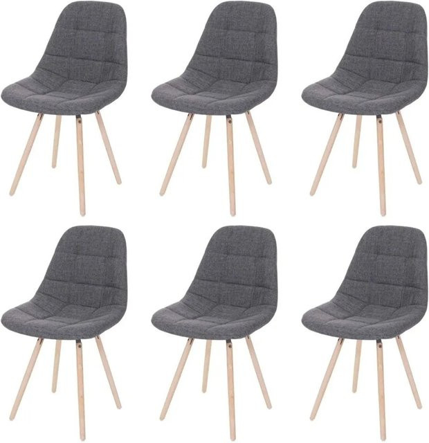 6er-Set Esszimmerstühle MCW-A60 II im Retro 50er Jahre Design, grau Textil/Stoff - Bild 2