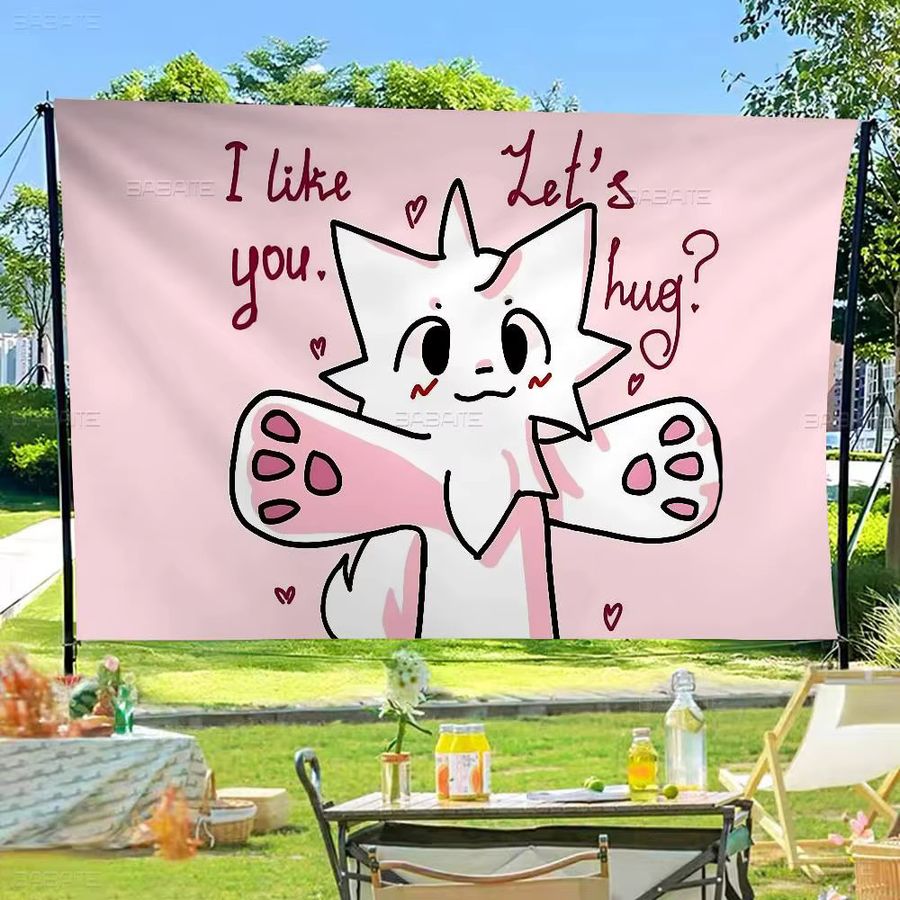 Potdemiel Boykisser Silly Cat Hängeflagge aus Polyester in Pink - Bild 5