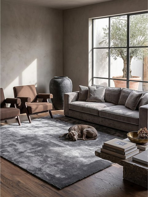 Antirutsch Teppich Kadima Design von ALDAN in Anthrazit, B/T: 240 x 240 cm - Bild 1