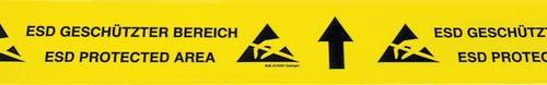 BJZ ESD-Klebeband Barrier Tape in Gelb und Schwarz, Breite: 70 mm, Länge: 15 m - Bild 1