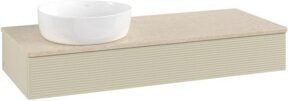 V&B Waschtischunterschrank Antao mit Frontstruktur und Beleuchtung, Grau lackiert, B/T/H: 120 x 50 x 19 cm - Bild 1