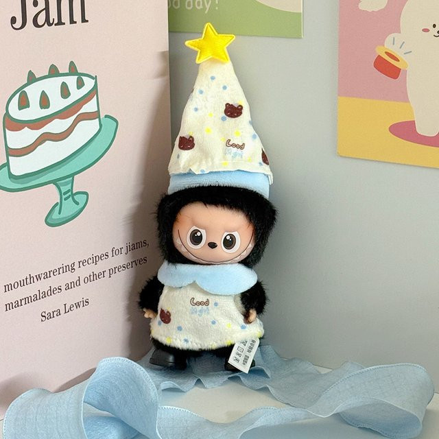 Labubu Mini Pyjamas Kleidung Cartoon Overalls mit Hut, Zubehör, Bunt / Mehrfarbig - Bild 1