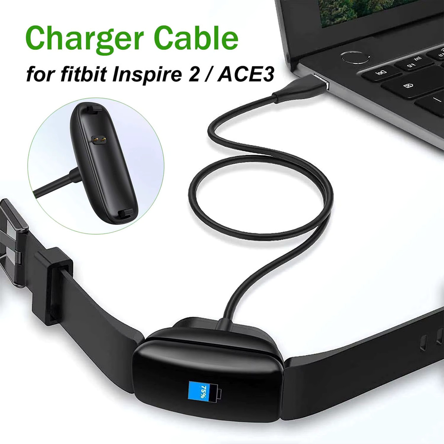 Indekos USB-Ladegerät für Fitbit Inspire 2 in Schwarz - Bild 2