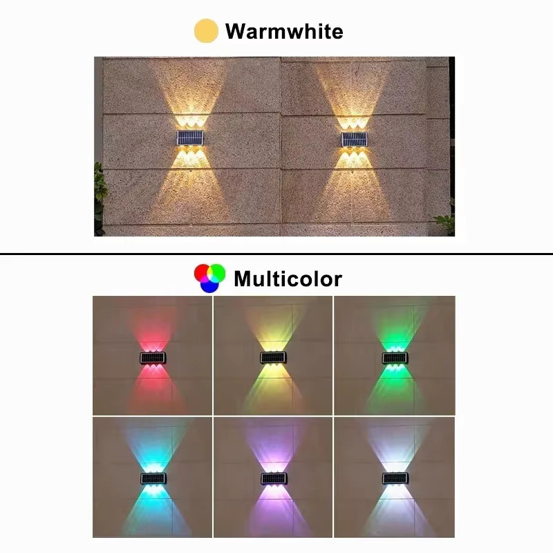 VENUSWING Solar-LED-Wandleuchte für den Außenbereich in Schwarz, moderne Up-and-Down-Beleuchtung für Garten, Balkon und Innenhof - Bild 2
