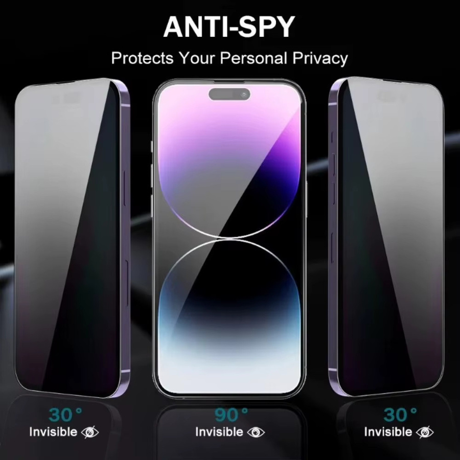 NNBILI 5 Stück Privacy Displayschutzfolie aus 9H gehärtetem Glas für iPhone 14/15/16/17 Serien, Anti-Spion, transparent - Bild 4