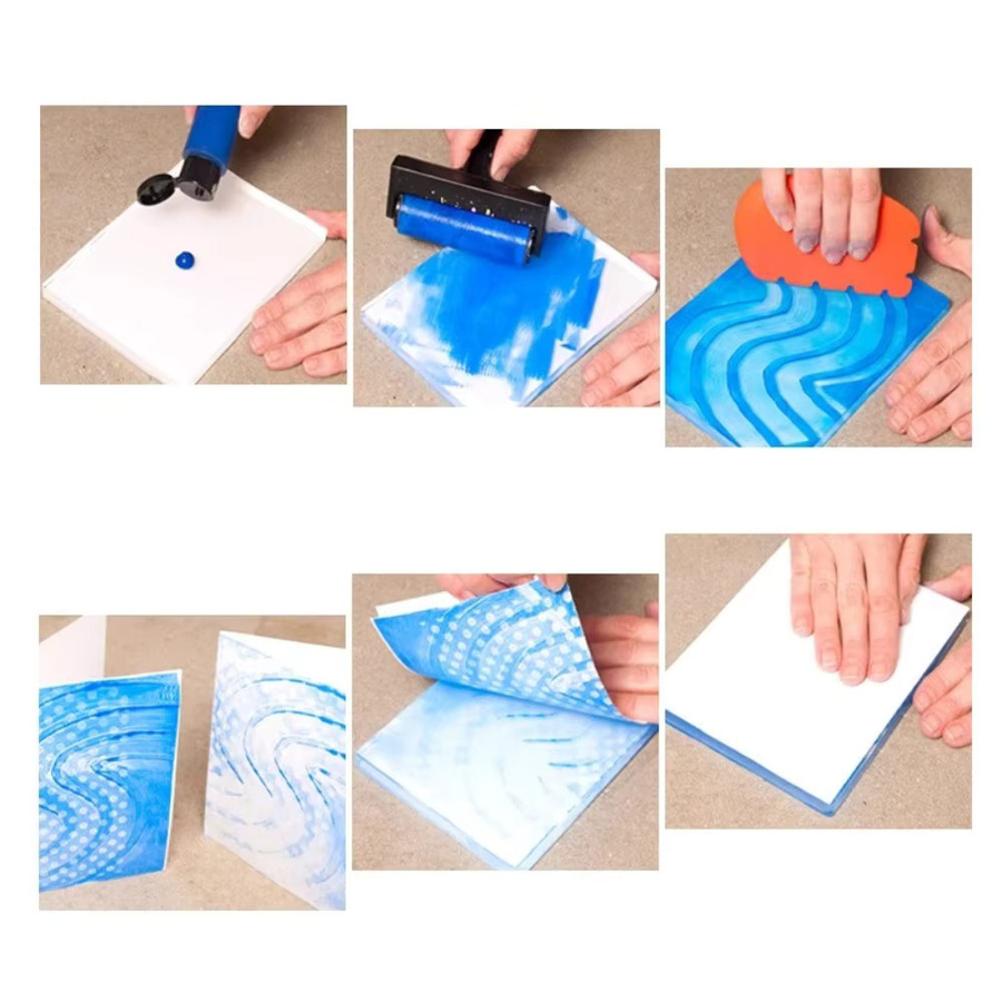 Wiederverwendbare transparente Silikon Gel Druckplatte für Scrapbooking und Kunstprojekte - Bild 3