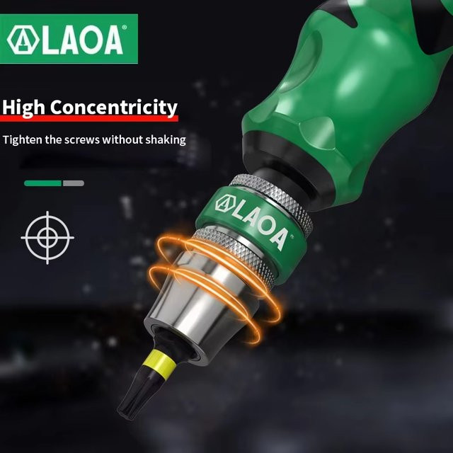 LAOA 10-in-1 Multifunktions-Schraubendreher-Set aus legiertem Stahl in Grün mit magnetischem austauschbarem Kopf - Bild 1
