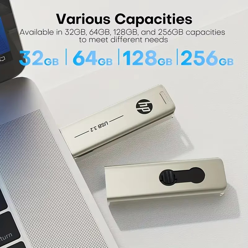 HP USB 3.2 Flash-Laufwerk Externer Speicher Metall-Stick Silber 256 GB - Bild 2