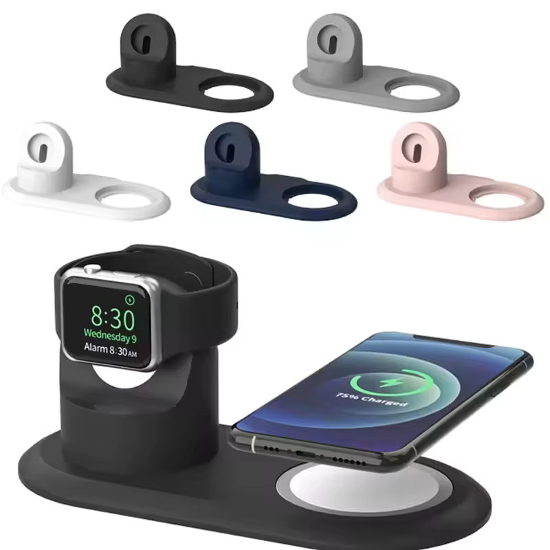 OAKCHARM Silikon Handyhalter Ständer für iPhone 13 Pro Max und Apple Watch MagSafe Ladestation Dockingstation - Bild 2