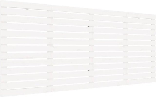 vidaXL Wand-Kopfteil aus massivem Kiefernholz in Weiß mit rustikaler Optik, B: 166 cm, H: 91,5 cm, T: 3 cm - Bild 1