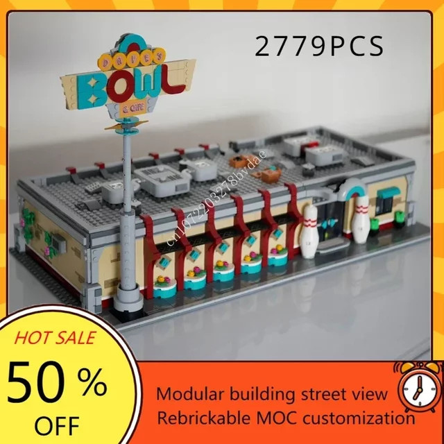 Retro-Bowlingcenter MOC-910013, Architektur, 2779 Teile - Bild 1