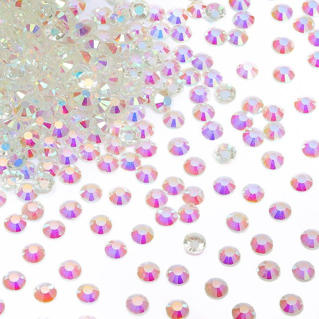 QIIY Glas Kristall Strass Steine, Transparent, Glänzend, Nail Art Zubehör - Bild 1