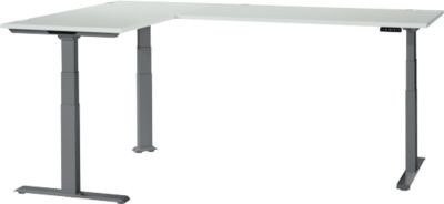 Schäfer Shop Genius Winkelschreibtisch Modena Flex elektrisch höhenverstellbar, B/T: 200 x 200 cm, lichtgrau/anthrazit - Bild 1