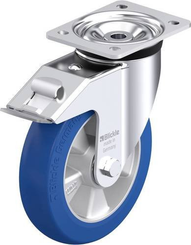 Blickle LK-ALBS 200K-FI-CO Stahlblech-Lenkrolle in Silber mit 200 mm Rad-Durchmesser und 600 kg Tragfähigkeit - Bild 1