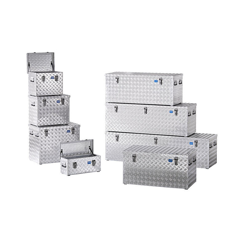 Alutec Transportkiste aus Aluminium-Riffelblech in Silber mit Gasdruckdämpfer, 250 l - Bild 4