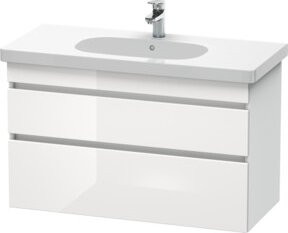 Duravit Waschtischunterschrank DuraStyle in Weiß Hochglanz, wandhängend, Breite: 100 cm, Tiefe: 45,3 cm, Höhe: 61 cm - Bild 1