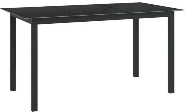Furnicato Gartentisch aus Aluminium und Glas in Schwarz, B/T/H: 150 x 90 x 74 cm - Bild 1
