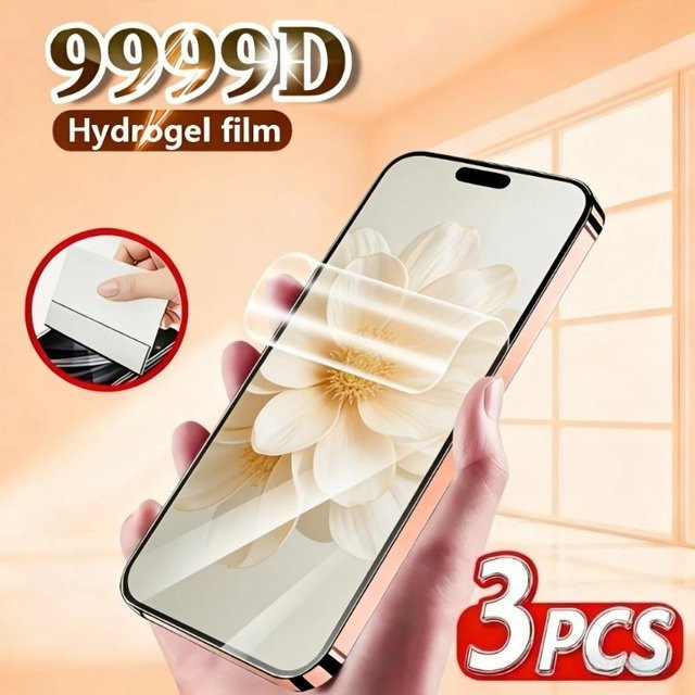 ZMZE 3er-Pack Hydrogel-Displayschutz für iPhone 17 16 15 14 13 12 11 Pro Max Plus Air XR XS Mini, transparent - Bild 1