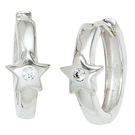 Colkid Creolen Stern, 925 Silber, Zirkonia, Kinder - Bild 1