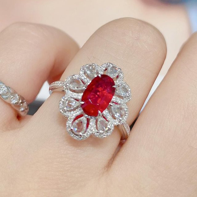 POMOiii Ring 925 Silber, Rubin, Damen - Bild 1