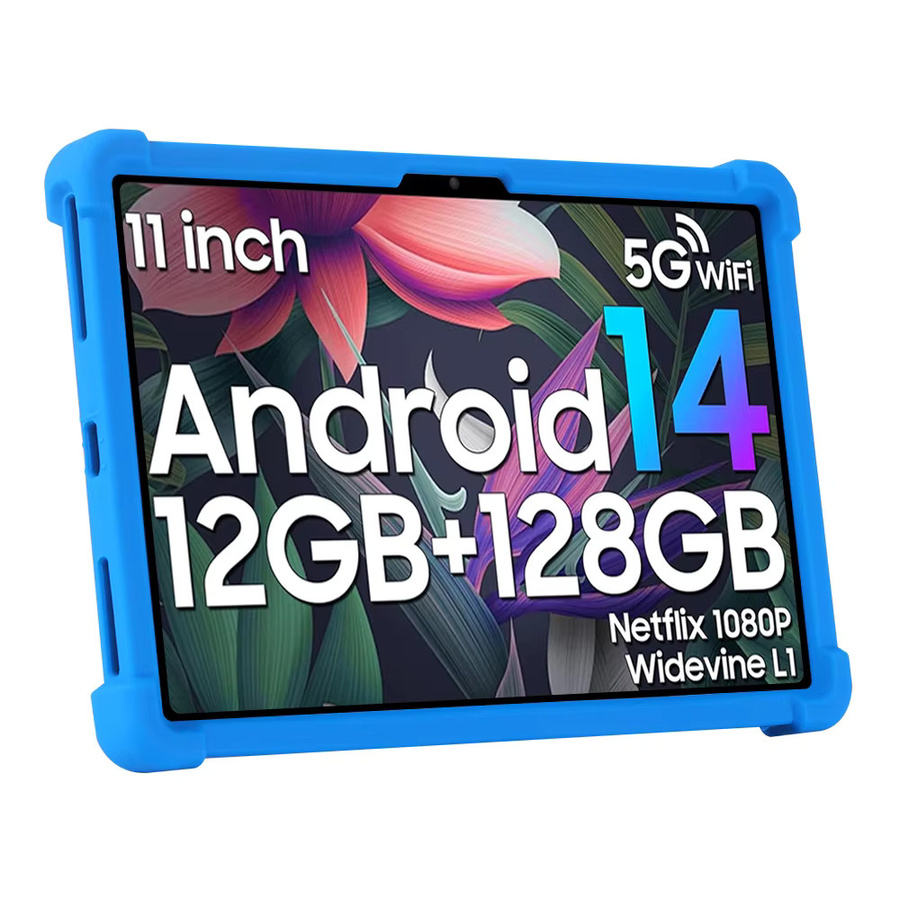 Stoßfeste Silikon-Schutzhülle für Blackview Oscal Pad 90 und Tab 9 WiFi mit verstellbarem Ständer in Orange oder Blau - Bild 3