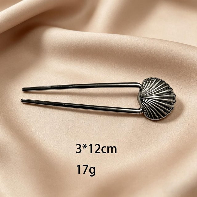 Haargabel Muschel, U-förmig, Metall, Damen, Mädchen - Bild 1