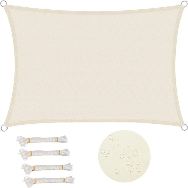 WOLTU Sonnensegel aus PES als Sonnenschutz und Windschutz mit UV-Schutz in Creme/Beige, B x H: 2 x 4 m - Bild 1