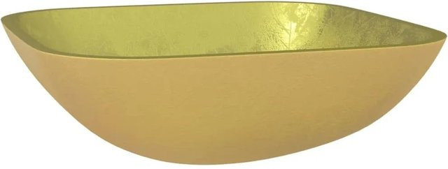 vidaXL Aufsatzwaschbecken aus Glas in Gold, quadratisch, B/T/H: 42 x 42 x 14 cm - Bild 1