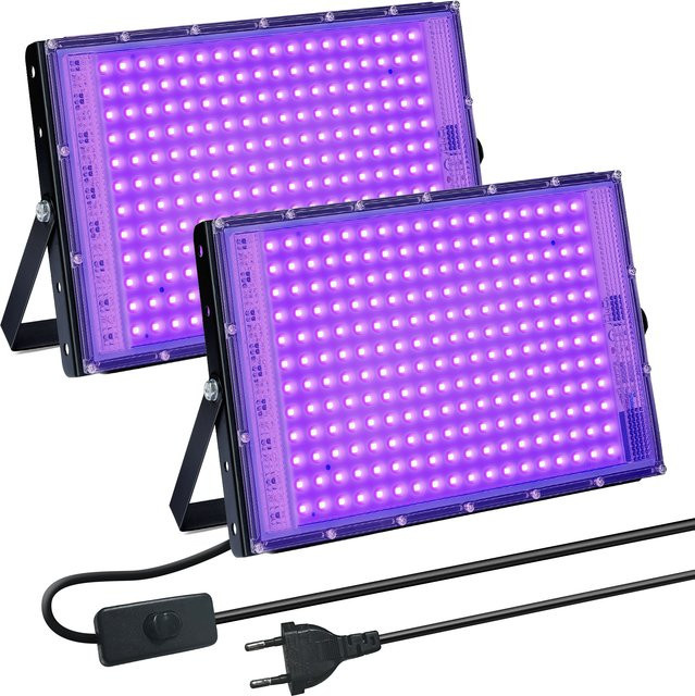 Meerox UV-Schwarzlicht LED-Flutlicht für Außenbereich und Disco-Glow-Partys, 395 nm, Schwarz - Bild 1