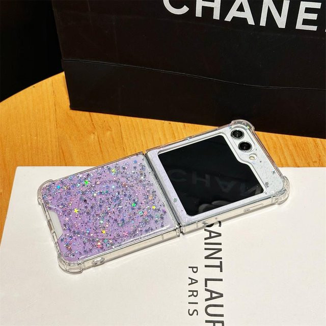 GAGP Glitzer Sterne MagSafe Hülle für Samsung Galaxy Z Flip 6, Z Flip 5, Z Flip 4 und Z Flip 3 in Multicolour mit magnetischer kabelloser Ladefunktion - Bild 1