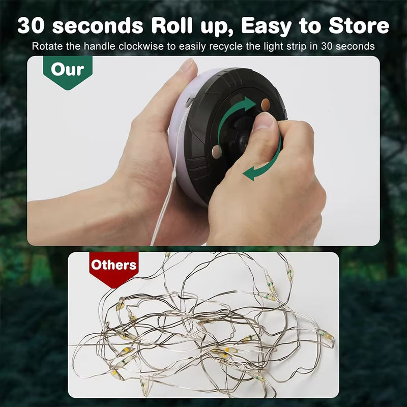 MeeToo LED Lichterkette Outdoor mit 10 m Kabel, USB aufladbare dekorative Lichterkette für Garten, Zelt und Weihnachten - Bild 2
