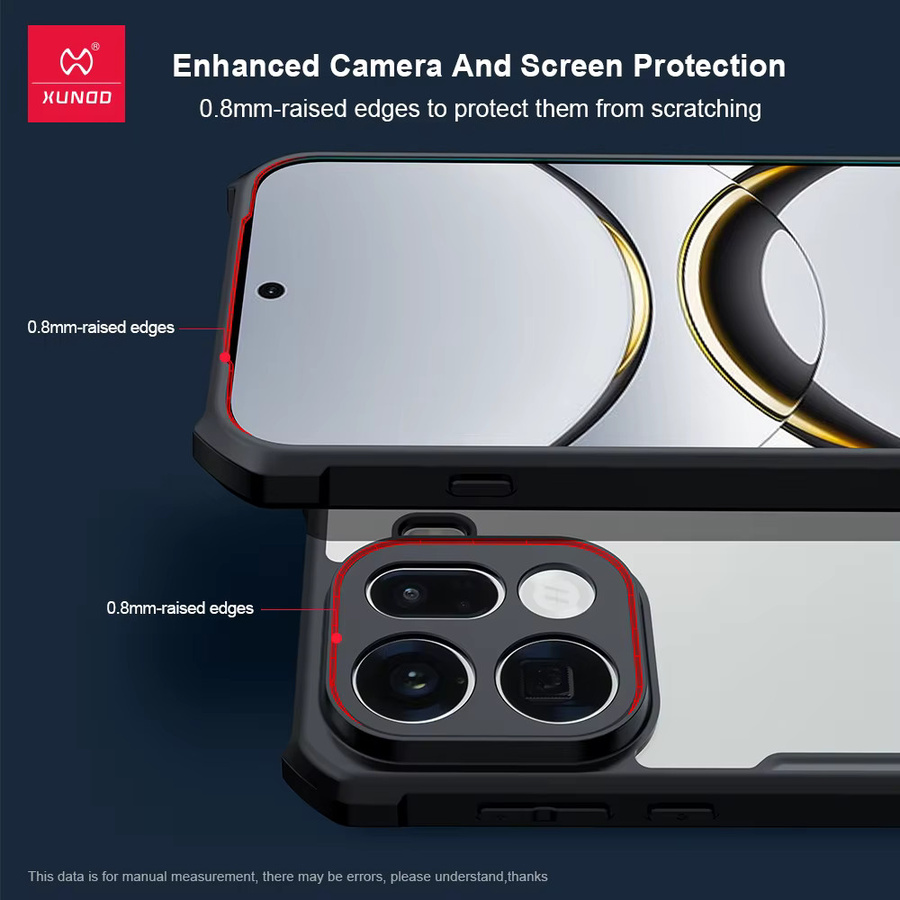 Xundd Stoßfeste Schutzhülle für Oppo Find X9 und Oppo Find X9 Pro, Transparente Schale mit schwarzen Streifen - Bild 3