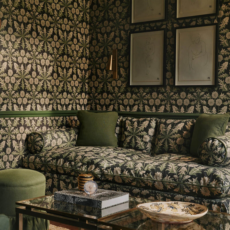 House of Hackney Tapete Taraxa Noir in Schwarz mit floralem Botanical-Design aus Vlies - Bild 2