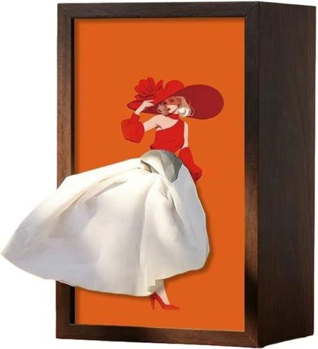 NovaLight Taschentuchbox Ballerina aus Walnussholz in Multicolour - Bild 1