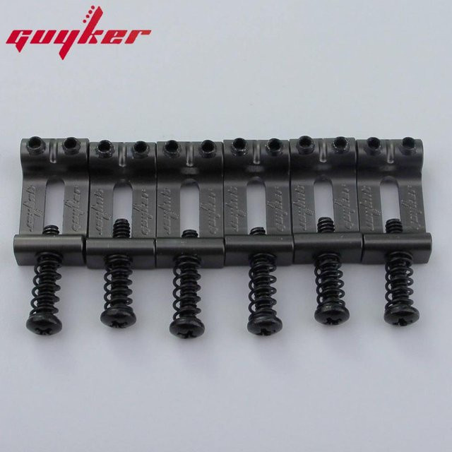 Guyker Tremolo Brücke mit gebogenen Messing Saitenreitern in Grau für ST TL Elektrische Gitarren, 6 Stück, Breite: 10,5 mm, Breite: 10,8 mm - Bild 1