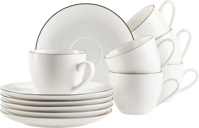 Mäser Espressotassen-Set Felise aus Porzellan in Weiß und Schwarz - Bild 1