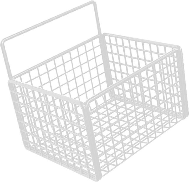 KaiSai Wandmontierter Aufbewahrungskorb aus Metall in Weiß zur Organisation für Küche, Speisekammer und Badezimmer mit selbstklebender Befestigung ohne Bohren - Bild 1