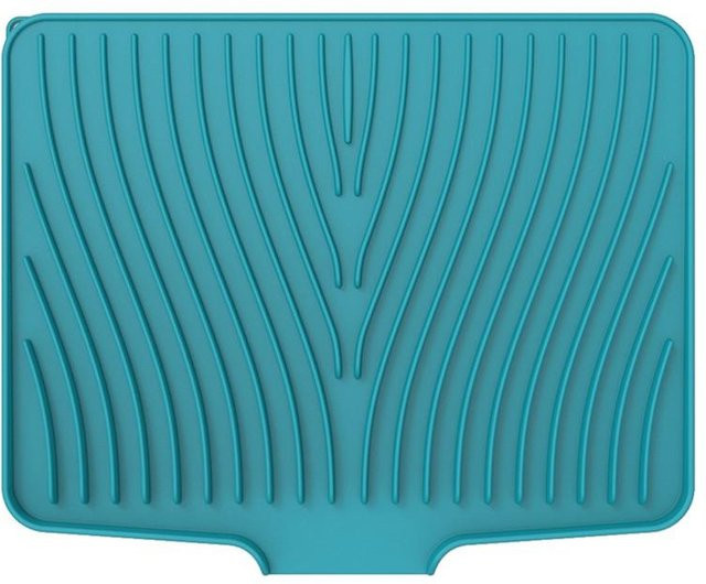 Delevin Geschirrtrockenmatte aus Silikon mit Ablaufrand, Farbe: Grün/Türkis, B/T/H: 40,0 x 33,0 x 1,5 cm - Bild 1