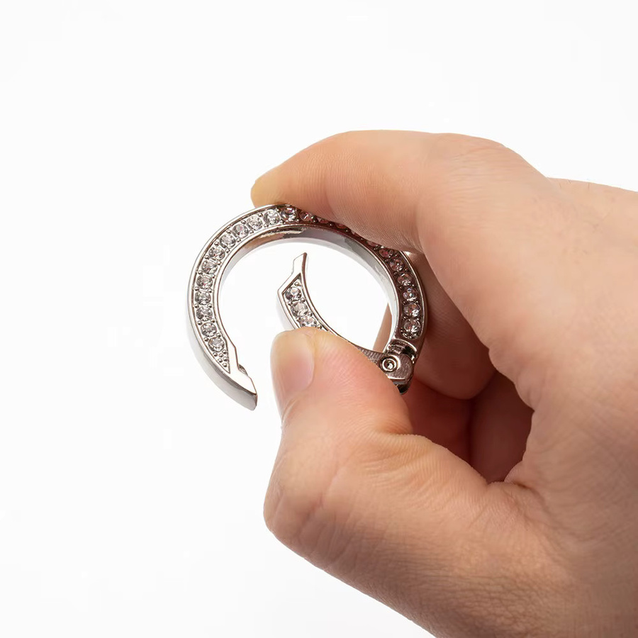 5 Stück O Ringe Strass, Runde Haken Clip Karabiner Schnalle - Bild 2