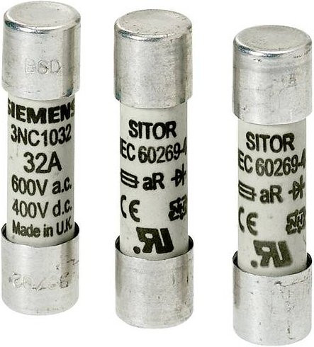 Siemens 3NC1003 Sicherungseinsatz in Silber, 10 Stück - Bild 1