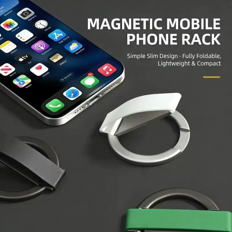 VIKEFON Magnetischer Fingerring-Handyhalter in Orange, faltbarer Smartphone-Ständer kompatibel mit MagSafe für iPhone 17 16 15 14 13 12 Pro Max - Bild 3