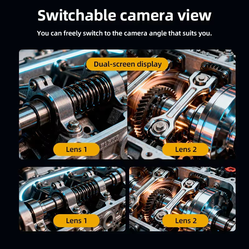 KERUI Industrie-Endoskop mit Dual-Lens und 5 Zoll IPS-Bildschirm, HD1080P Inspektionskamera für Kanalisation und Autoreparatur, IP67 wasserdicht, Schwarz - Bild 3