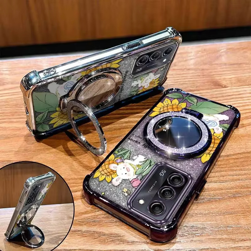 Samsung Handyhülle mit Glückliches Kaninchen Motiv und Lanyard für A55 A25 A24 A22 A15 A13 A12 A71 A53 A51 A35 A26 A04 A03 A02 in Multicolour und Silber - Bild 3