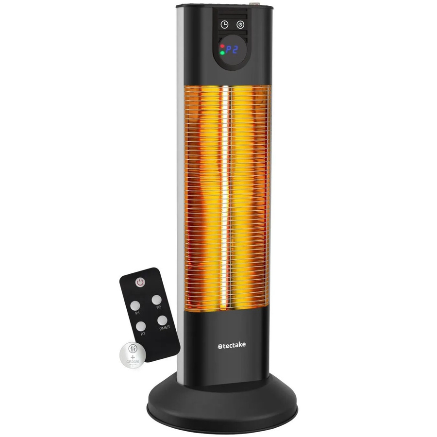 tectake Infrarotheizstrahler Solaris Terra Schwarz mit Aluminiumgehäuse und 3 Leistungsstufen, B/T/H: 29 x 29 x 76,5 cm - Bild 3