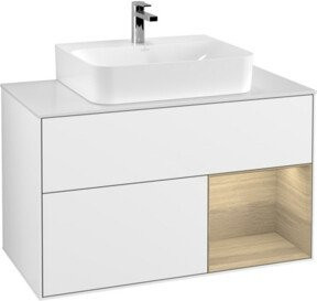 V&B Waschtischunterschrank Finion 100 in Weiß lackiert, B/T/H: 100 x 50,1 x 50,1 cm - Bild 1
