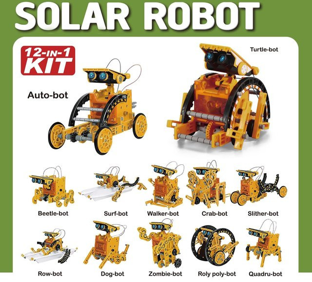 Yiran bag Solarroboter-Spielzeug, 12 in 1 Wissenschaftsexperiment, DIY-Baukasten, ab 3 Jahre - Bild 1