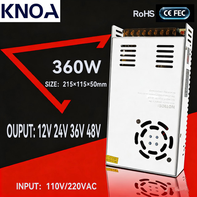 KNOA LED-Netzteil DC 12V 360W Stromversorgung Transformator in Silber - Bild 1