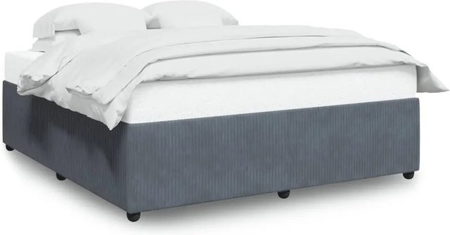vidaXL Bettgestell aus Samt in Grau, B/T/H: 200 x 200 x 46 cm - Bild 1
