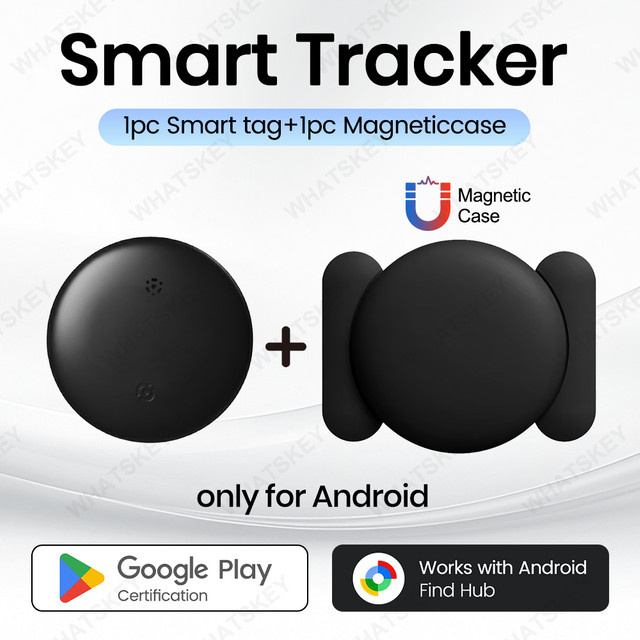 4er-Pack Android GPS Tracker mit starkem Magneten für Auto und Fahrzeug zur Anti-Verlust Positionierung in Schwarz, kompatibel mit Google Find My Device - Bild 1